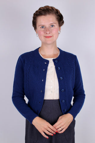 1940'er vintage style cardigan - blå - Vera