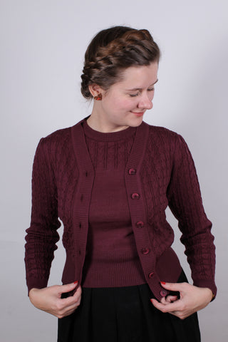 1940'er / 1950'er vintage style pullover - Plum - Sally