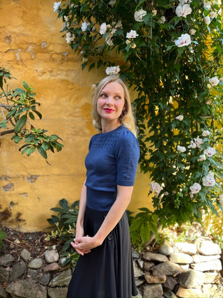 1940s / 1950s style short-sleeved pullover - Blue - Sally