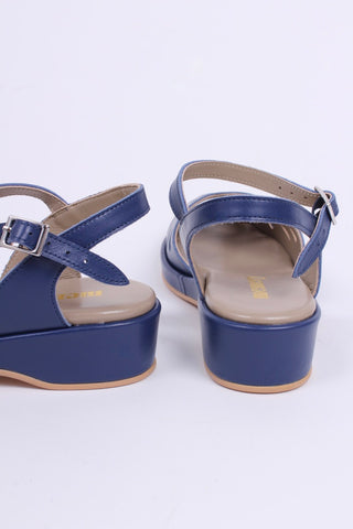 40'er / 50'er style sandal / wedge - mørkeblå - Sidse