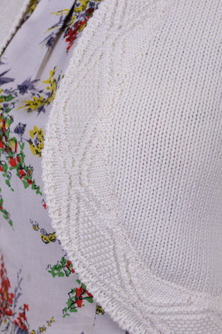 1950s vintage style bolero with pattern - Off-white - Carol