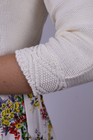 1950s vintage style bolero with pattern - Off-white - Carol