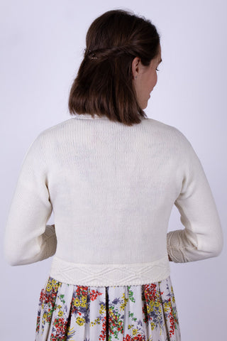 1950s vintage style bolero with pattern - Off-white - Carol