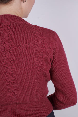 1940'er vintage style cardigan - Hindbær - Vera