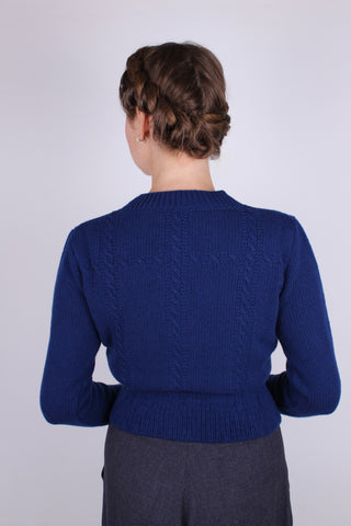 1940'er vintage style cardigan - blå - Vera