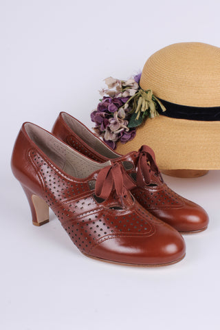 1930'er oxford pumps - Cognac brun - Marie