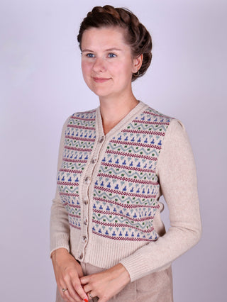 1940’er / 1950’er vintage style cardigan med mønster - Rosemary