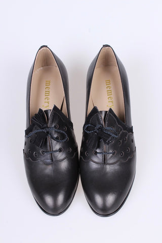 1930s everyday Oxford shoes with tassels - black - Mildred