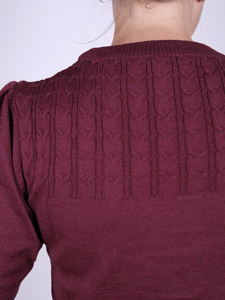 1940s / 1950s style short-sleeved pullover - Plum - Sally