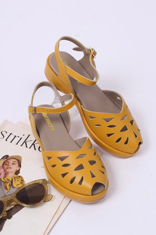 40`er / 50'er style sandal / wedge - Gul - Sidse