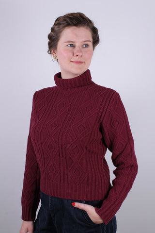 1950'er / 1960'er - vintage style rullekrave pullover - Beaudeuxrød - Inger