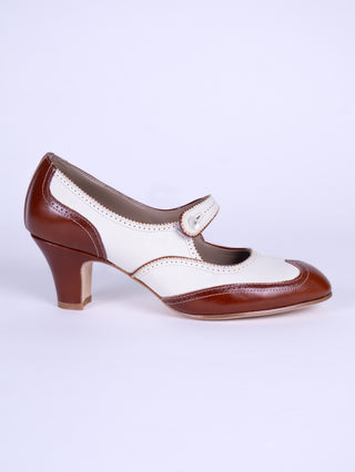 Classic, everyday late 1920's pumps - Cream - Frances