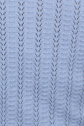 1950s style cap-sleeved jumper in fine lace knit - Pastel light blue- Iris