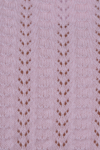 1950s style cap-sleeved jumper in fine lace knit - Pastel light rose - Iris