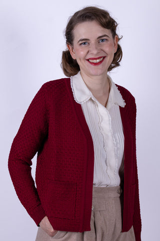 1920'er style strikket jakke - Bordeaux - Irma