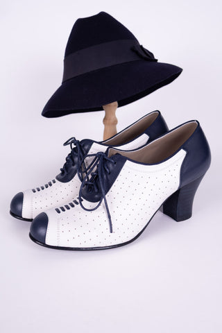 1940'er Spectator Oxford pumps - Navy / Hvid - Lucy