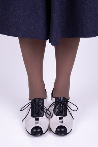 1940'er Spectator Oxford pump - Sort / Hvid - Lucy