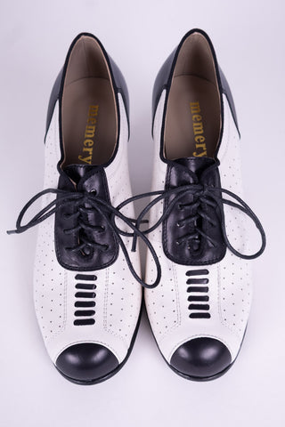 1940'er Spectator Oxford pump - Sort / Hvid - Lucy