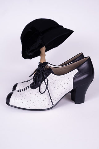 1940'er Spectator Oxford pump - Brun / Hvid - Lucy