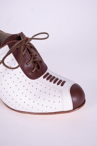 1940'er Spectator Oxford pump - Brun / Hvid - Lucy