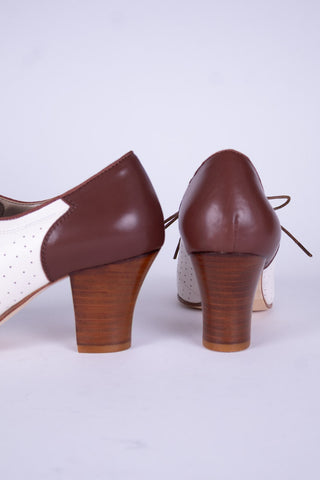 1940'er Spectator Oxford pump - Brun / Hvid - Lucy