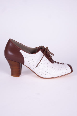 1940'er Spectator Oxford pump - Brun / Hvid - Lucy