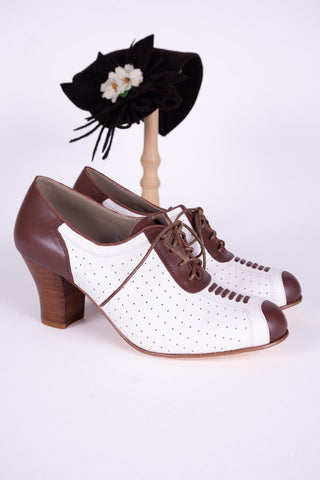 1940'er Spectator Oxford pump - Brun / Hvid - Lucy