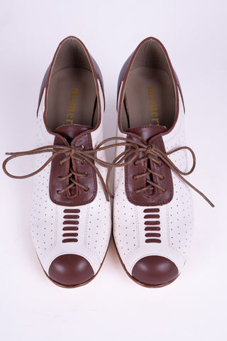 1940'er Spectator Oxford pump - Brun / Hvid - Lucy