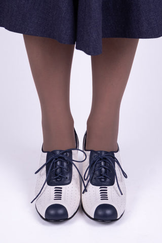 1940'er Spectator Oxford pumps - Navy / Hvid - Lucy