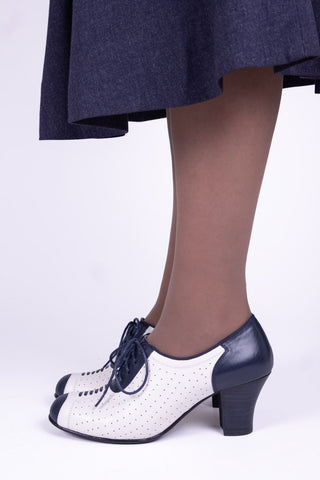 1940'er Spectator Oxford pumps - Navy / Hvid - Lucy