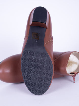 1940er ankelstøvle med lynlås - Brun - Marion