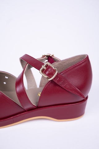 1940'er sandal / wedge - Mørkerød - Norma