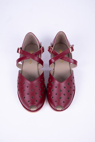 1940'er sandal / wedge - Mørkerød - Norma