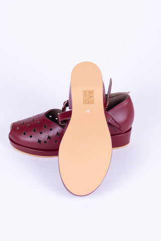 1940'er sandal / wedge - Mørkerød - Norma
