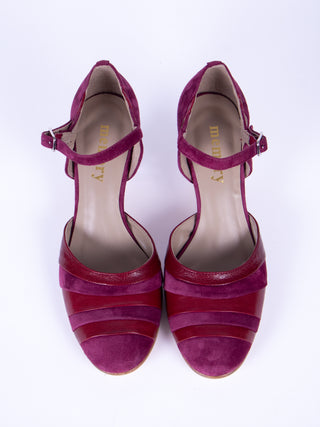 Early 1930s  Art Deco evening sandals - Burgundy - Thelma