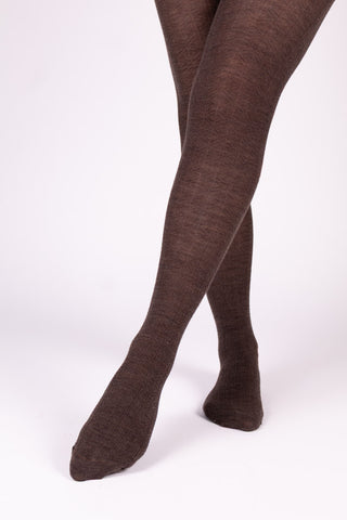 Wool tights - Brown melange - Anita