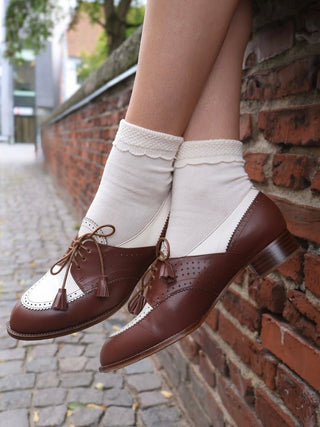 Anklet socks with pattern - Off - white - Matilda - memery