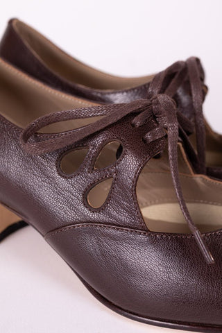 Early 1920s everyday shoes - Dark Brown - Georgina - memery