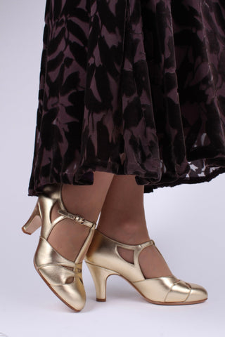 Early 1930s Art Deco evening sandals - Gold - Helen - memery
