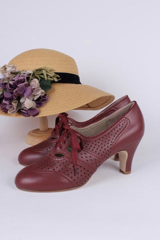 Early 1930s oxford high heels - Brown - Red - Marie - memery