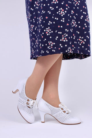 Early 1930s oxford high heels - White - Marie - memery