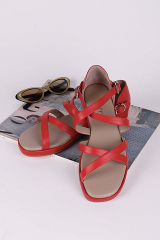 Early 1950s summer sandals - Red - Sophia - memery