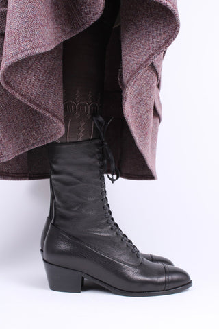 Edwardian everyday walking boot, 1910 - Black - Alice - memery