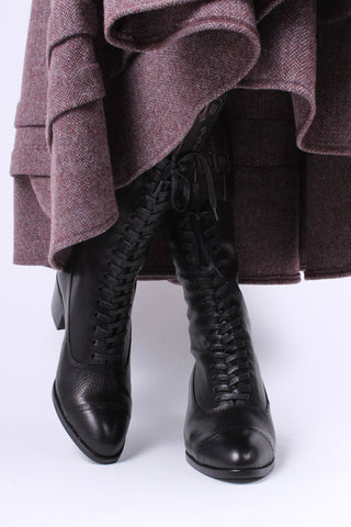 Edwardian everyday walking boot, 1910 - Black - Alice - memery