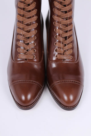 Edwardian everyday walking boot, 1910 - brown - Alice - memery