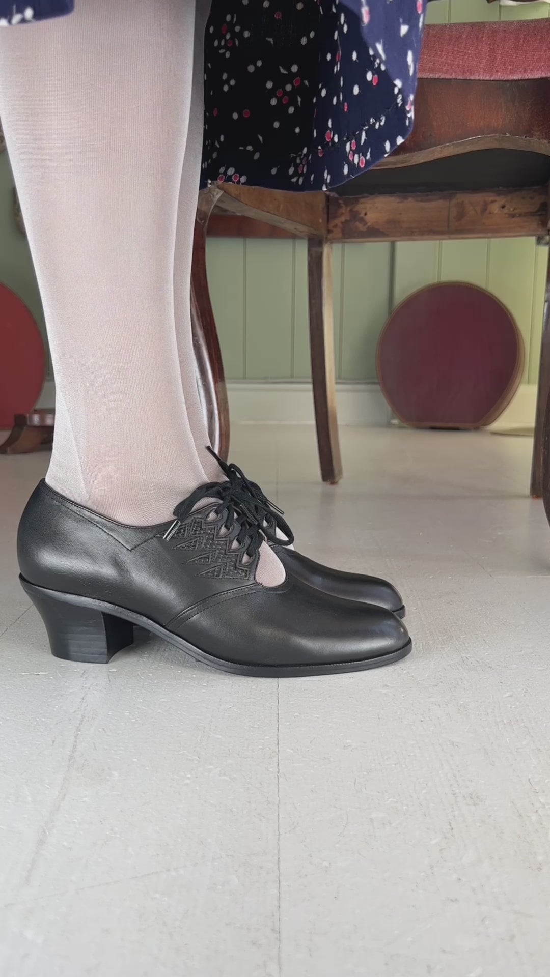 1930'er oxford sko - sort - Emma