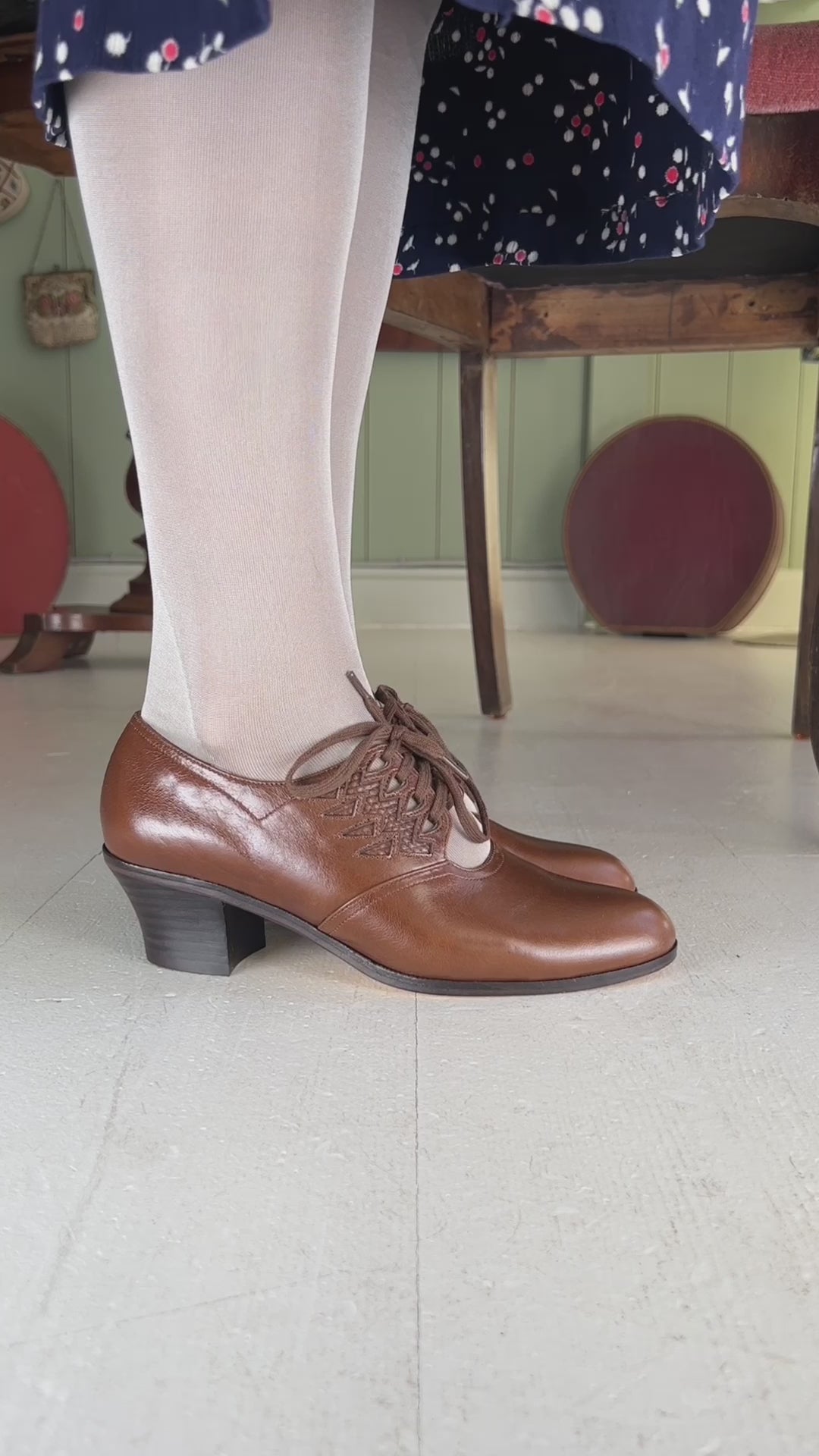 1930'er oxford sko - lys brun - Emma