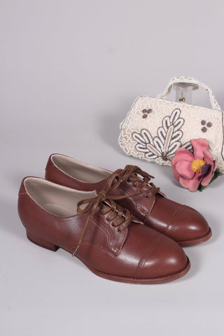 1940s Derby shoes - Brown - Eleanor - memery