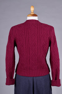 1940’er - tidlig 1960’er - Klassisk vintage style cardigan - Bordeaux rød - Ingrid