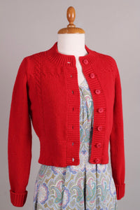 1940'er vintage style cardigan - Rød - Vera